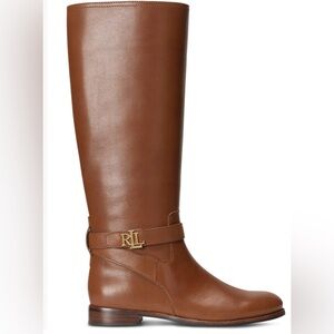 Ralph Lauren Brittaney Saddle Brown  Leather  Riding  Boots